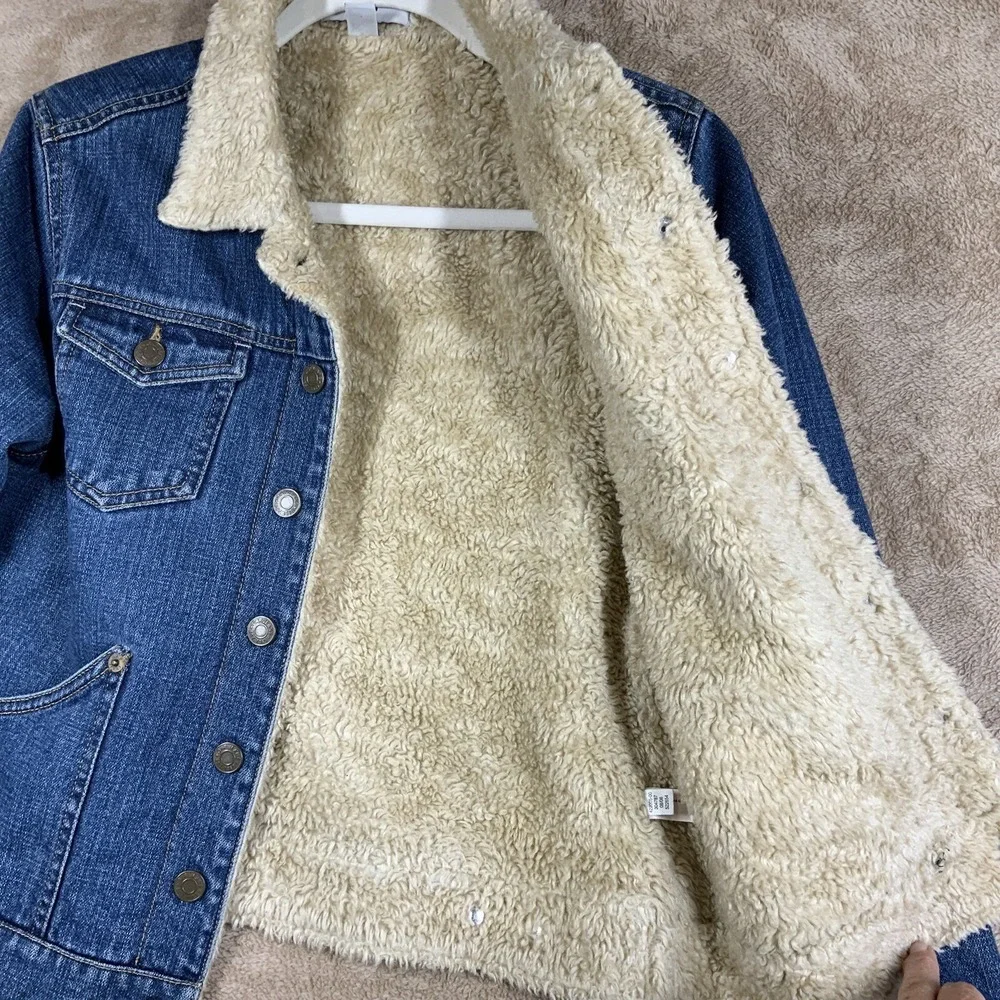 VTG Gap Kids‎ XXL Sherpa Lined Denim Jacket Chore Barn Coat EUC